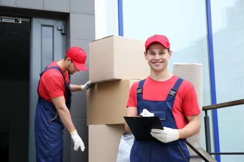 Carefully packed boxes labeled for Wallington move