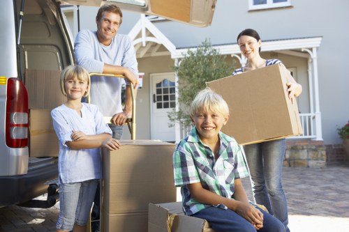 Moving truck with Woodside Park removal team